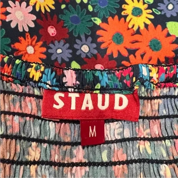 STAUD Kai Floral Print Smocked Top - Picture 7 of 8